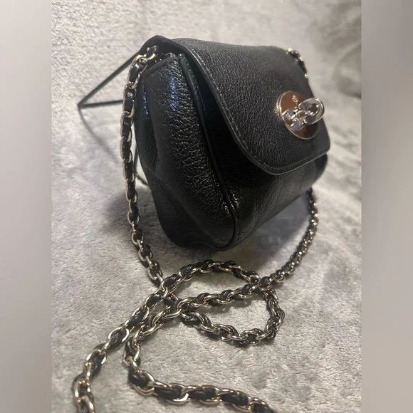 Mulberry Mini Lily Black Pebbled Leather Crossbody on Chain - Picture 4 of 12